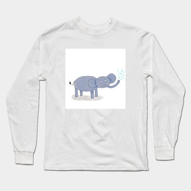 Ellen the Elephant Long Sleeve T-Shirt by Charlotsart